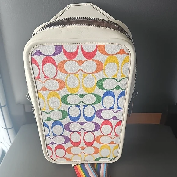 Coach Logo Leather Crossbody Bag - Picture 7 of 11